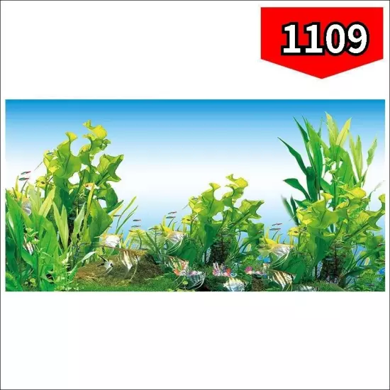 1pc HD Fish Tank Background Sticker 3D Landscape Poster Aquarium Art Decoration