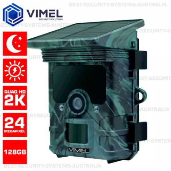 Wildlife Bush 128GB Game Trail Camera Solar Panel 24MP Infrared Night Vision