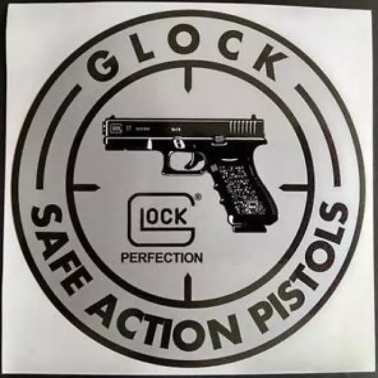 GLOCK PERFECTION BLACK & SILVER DECAL/STICKER 