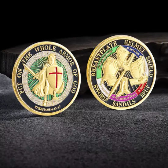 100PCS Put On the Whole Armor of God Commemorative Challenge Coin Collection