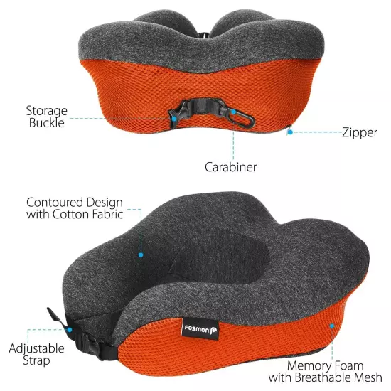 Memory Foam U Shaped Travel Pillow Neck Support Head Rest Car Plane Soft Cushion