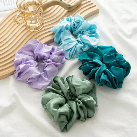 Large Scrunchies Silk Satin Elastic Hair Hair Bands Rope Tie Ponytail Accessory