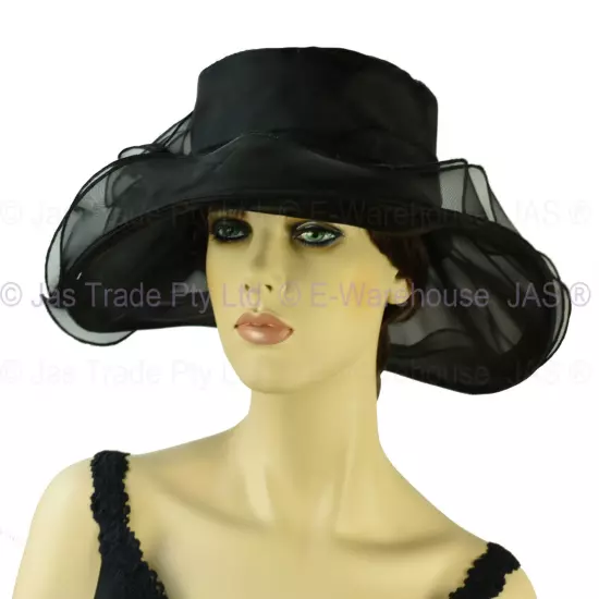 Spring Race Carnival Derby Day Church Wedding Women Ladies Organza Evening Hat