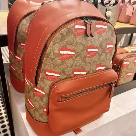 NWT Coach X Tom Wesselmann West Backpack Red Terracotta Signature Canvas CQ084