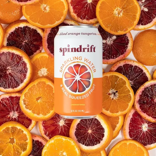 Sparkling Water, Blood Orange Tangerine Flavored, Made with Real Squeezed Fruit,