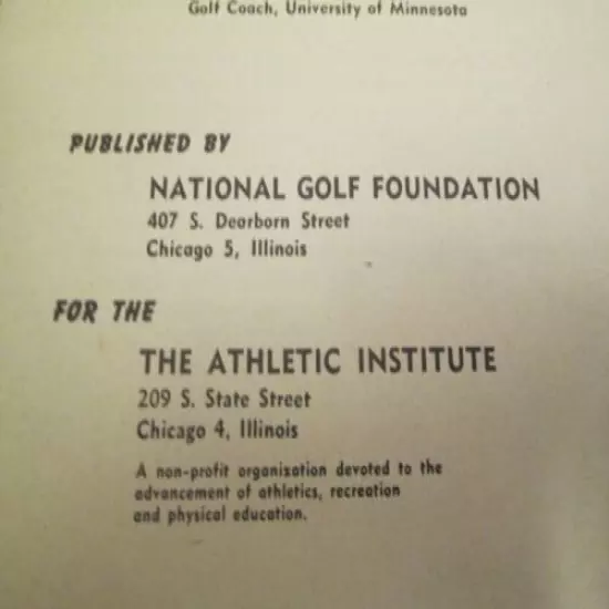 "How To Improve Your Golf" - Circa 1950's - Natl. Golf Foundation - 71ppg - VGC