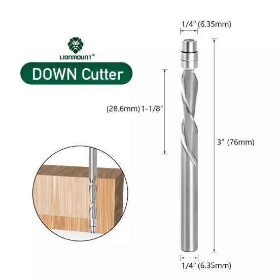 1/4" 6mm Shank Flush Trim Router Bit Solid Carbide UP/DOWN Compression Bit