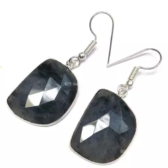 Silver Plated Fancy Natural Rutilated Quartz Drop Dangle Wife Wedding Earrings