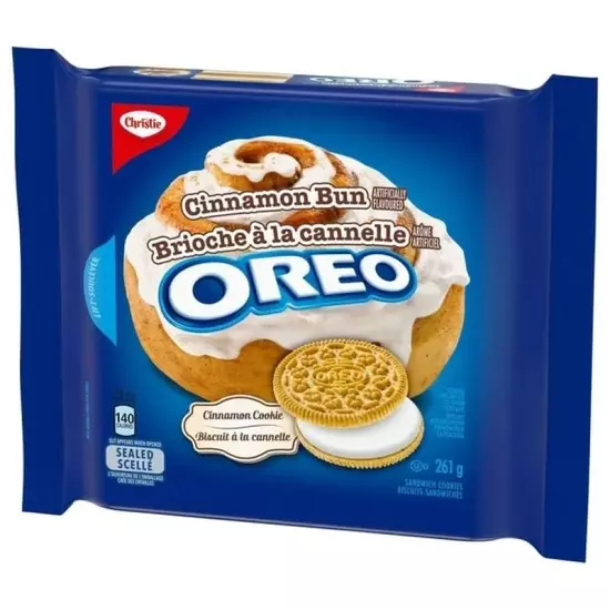 Oreo Cinnamon Bun Sandwich Cookies 261G {Imported from Canada}