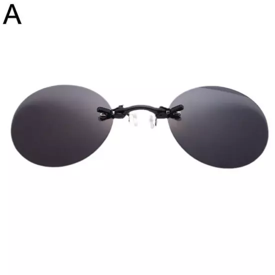 Clip Nose Sunglasses Round Glasses Morpheus Matrix Sun UV400 Frameless New NICE