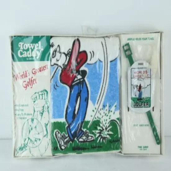 Vintage Shelby Towel Caddy World's Greatest Golfer Novelty Golf Gift Golfing