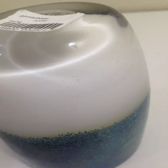 GLASSYBABY Candle Holder Dark & Light Speckles blue teal white iridescent Votive