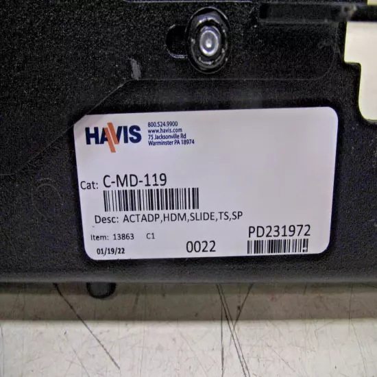 Havis Docking Station 11″ Slide Out Locking Swing Arm P/N: C-MD-119