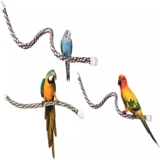 JW Pet Comfy Perch For Birds Flexible Multi-color Rope, Medium Medium, Multi 