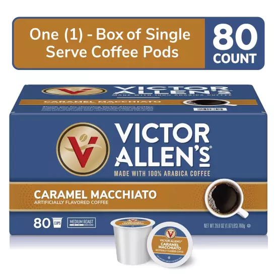 Caramel Macchiato Flavored, 80 Count, Medium Roast, Single Serve Coffee Pods ...