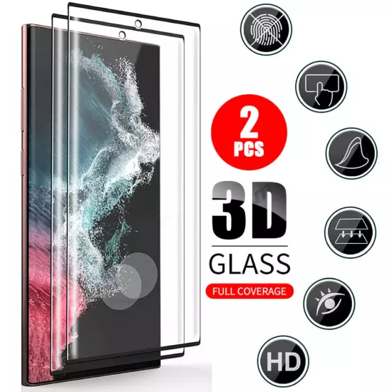 2-Pack Tempered Glass Screen Protector For Samsung Galaxy S23 S22 S21 S20 S10