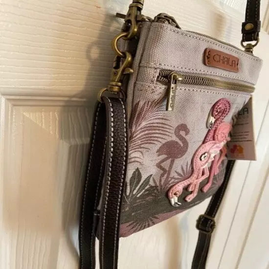 NEW ITEM!! NEW LISTING!! CHALA FLAMINGO GROUP DOUBLE POCKET CELL PHONE BAG