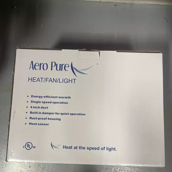 Aero Pure A716 MC Quiet Bathroom Fan with Heat and Light, Matte Silver with ...