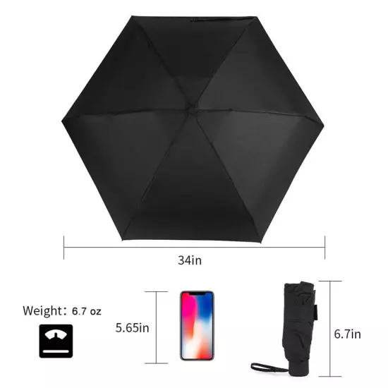 Travel Umbrella Mini Umbrellas for Rain Sun&Rain Lightweight Compact Umbrella