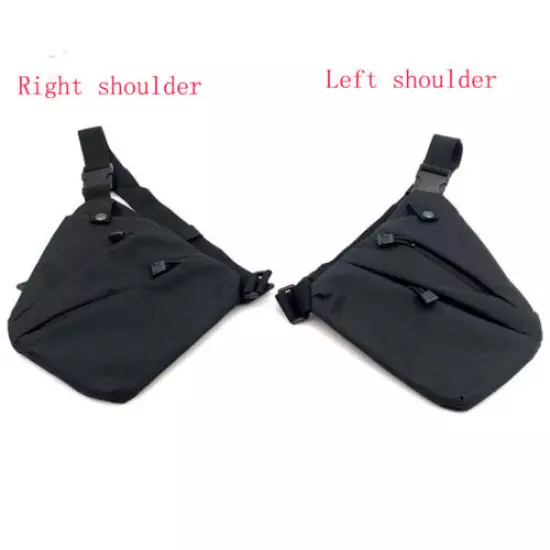 Men's Shoulder Bag Tactical Handgun Bag Holster Left Right Pack Chest Bag Black