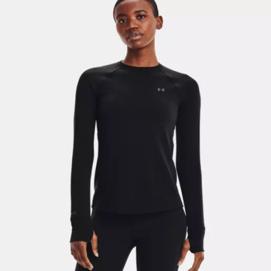 Under Armour 1343321 Womens UA ColdGear Base 2.0 Top Baselayer Crew Shirt, Black