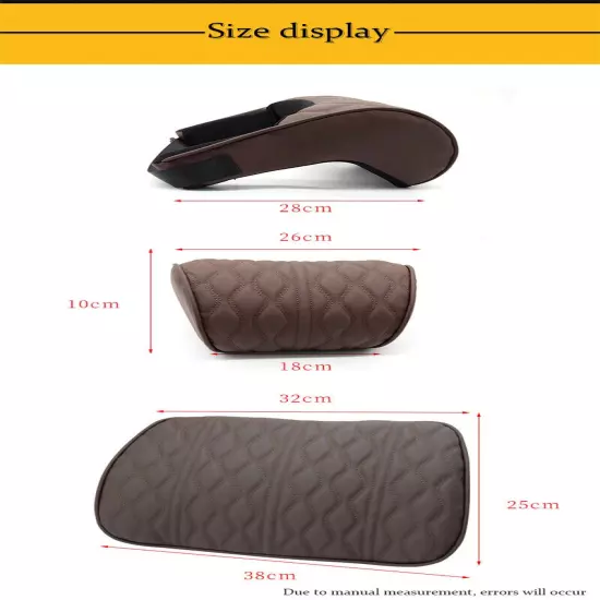 PU Leather Car Headrest Car Rest Neck Pillow Back Cushion Waist Supports Set