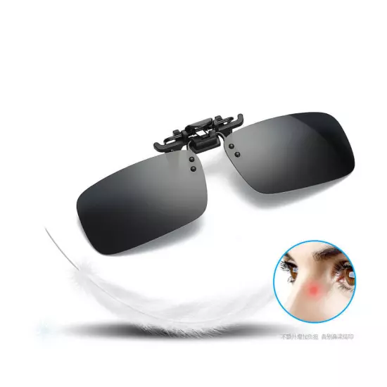 Mens Polarized Day Night Vision Flip-up Clip-on Lens Driving Glasses Sunglasses