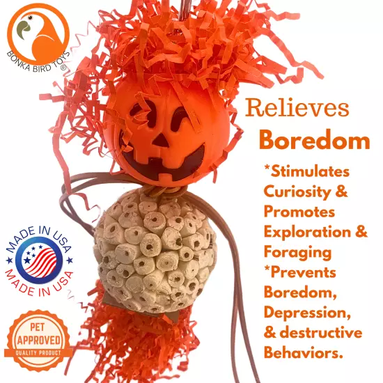 Bonka Bird Toys 2702 Halloween Pumpkin Bobblehead Jack-o-Lantern Trick or Treat