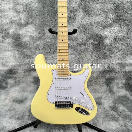 Factory Made ST Cream Electric Guitar 3S Pickup Maple Fretboard Chrome Hardware