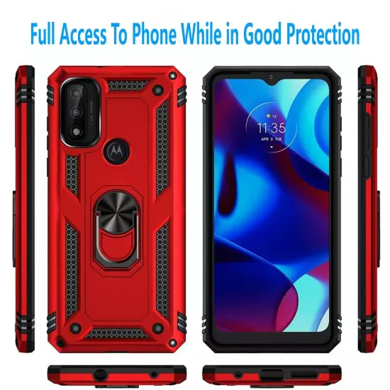 For Motorola Moto G Play 2023 2024 Case Phone Shockproof Cover + Tempered Glass