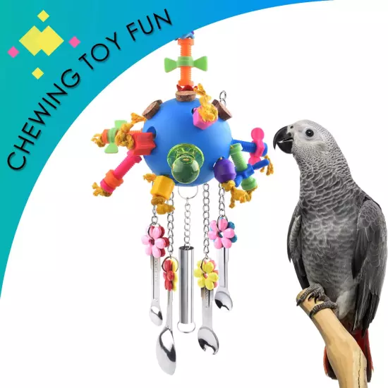 Bird Toys, Parrot Pull Spoons Colorful Acrylic Stick Toys Bird Chew Toys for Ama