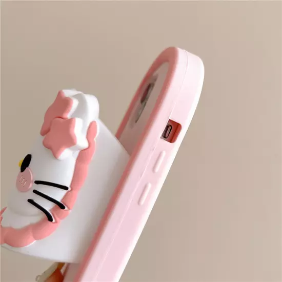 3D Slipper Cover Case Stand For iPhone 14 15 16 Pro Max 3D Cartoon Hello Kitty