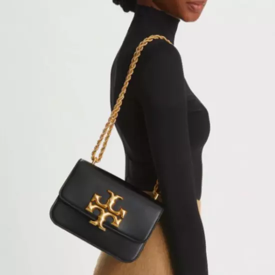 Tory Burch Eleanor Small Convertible Shoulder Bag Black Gold JP