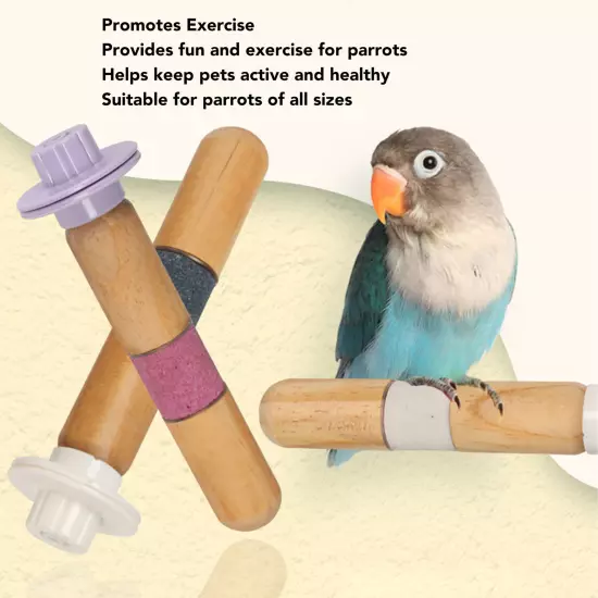 Bird Perch Stick Paw Grinding Wooden Frosted Bar Parrot Standing Stick