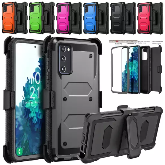 For Samsung Galaxy S20 FE 5G Shockproof Phone Case Cover w/ Belt Clip Holster