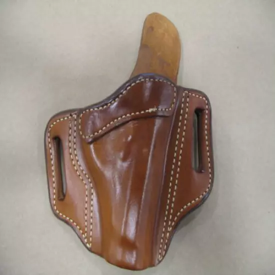 Bersa Thunder .380 OWB Leather 2 Slot Molded Pancake Belt Holster CCW TAN RH