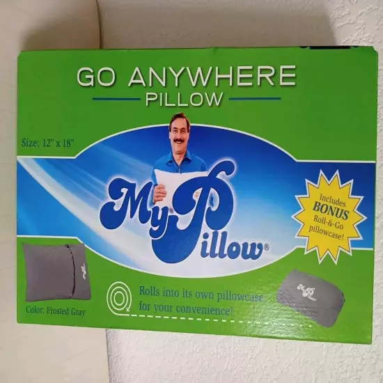 My Pillow Roll N Go Travel Pillow - Pillow Case Included (GRAY) Sealed My Pillow