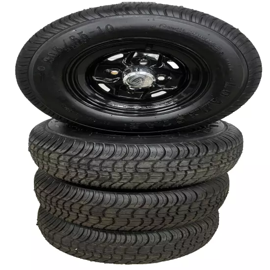 Set Of 4 205/65/10 Golf Cart Wheels And Tires