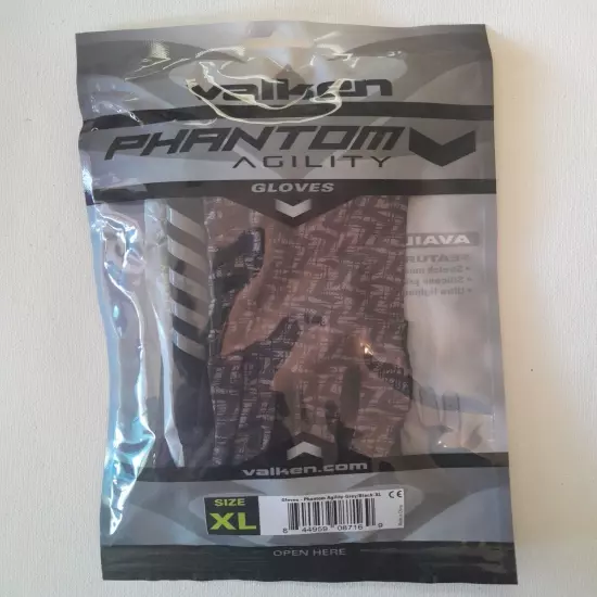 Valken Phantom Agility Gloves Grey/Black XL New in Package