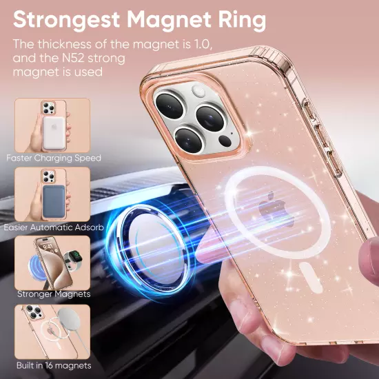 For iPhone 16 Pro Max 15 14 Shockproof Magnetic Slim Mag-Safe Clear Phone Case