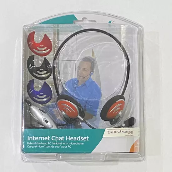 Logitech Internet Chat Headset Behind the Head Multicolored Computer New