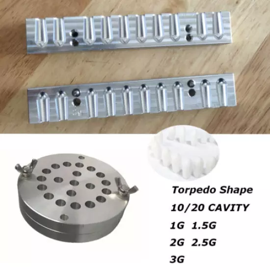 Torpedo-shaped Suppository Traditional Aluminum Suppository Mold,10/20 CAVITY