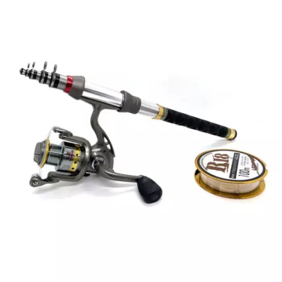 Telescopic Fishing Rod Spinning Reel Set Combo Full Kit Carbon Fiber Rod Pole