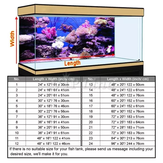 Aquarium Background Poster Coral PVC Fish Tank Decorations Landscape 24 48 72