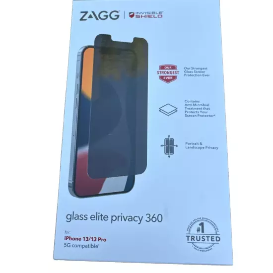 ZAGG InvisibleShield Privacy 360 Screen Protector for iPhone 13/ 13 pro / 14 NEW