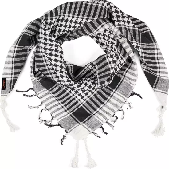 LOVARZI Shemagh Cottons Arab Keffiyeh Tactical Military Scarf Head Neck Face Wra