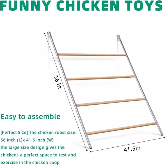 Chicken Roosting Ladder for Chicken Coop Galvanized and Log Stand Chicken Perch