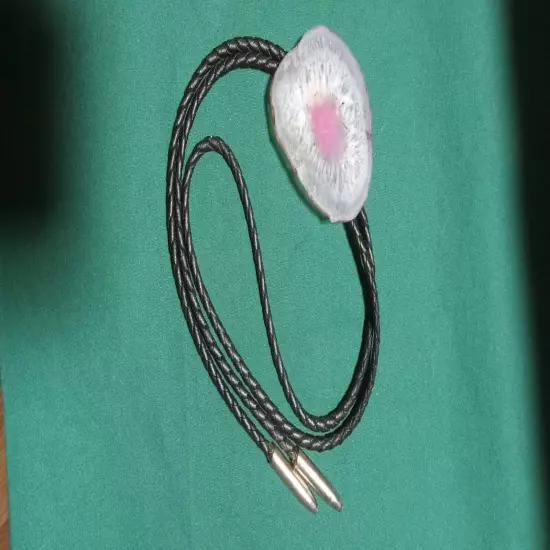 Bolo Tie with Agate/Geode Slice 34"