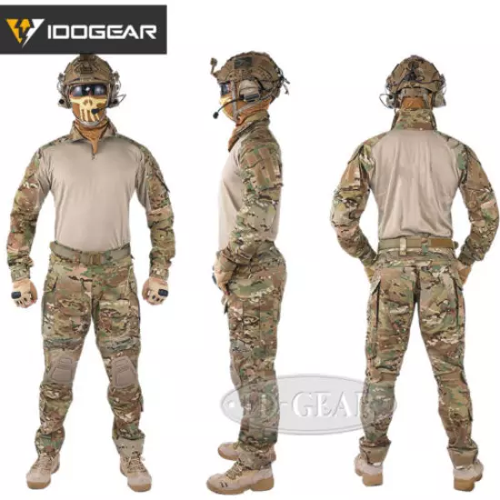 IDOGEAR G3 Combat Uniform Shirt & Pants BDU Set w/ Knee pads Clothing Paintball