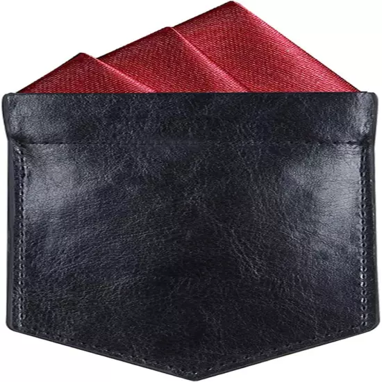 Pocket Square Holder Leather Pocket Square Holder for Men'S Suit Handkerchief